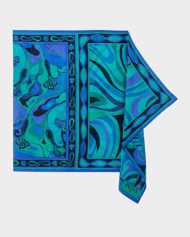 Mixed-Print Cotton Pareo Coverup